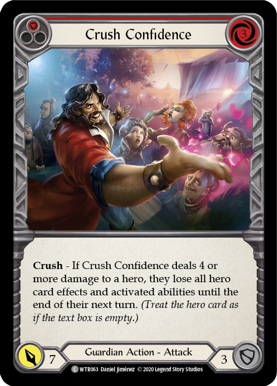 Crush Confidence (Red) [U-WTR063] (Welcome to Rathe Unlimited)  Unlimited Rainbow Foil | Red Riot Games CA