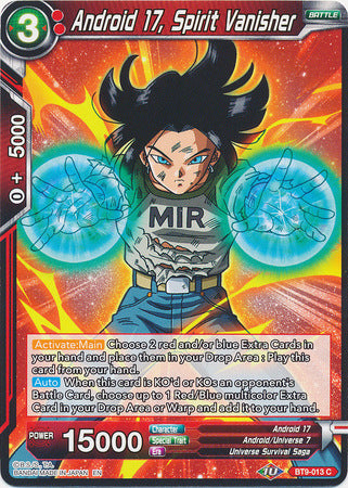 Android 17, Spirit Vanisher (BT9-013) [Universal Onslaught] | Red Riot Games CA