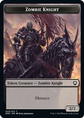 Zombie Knight // Warrior Double-Sided Token [Dominaria United Commander Tokens] | Red Riot Games CA