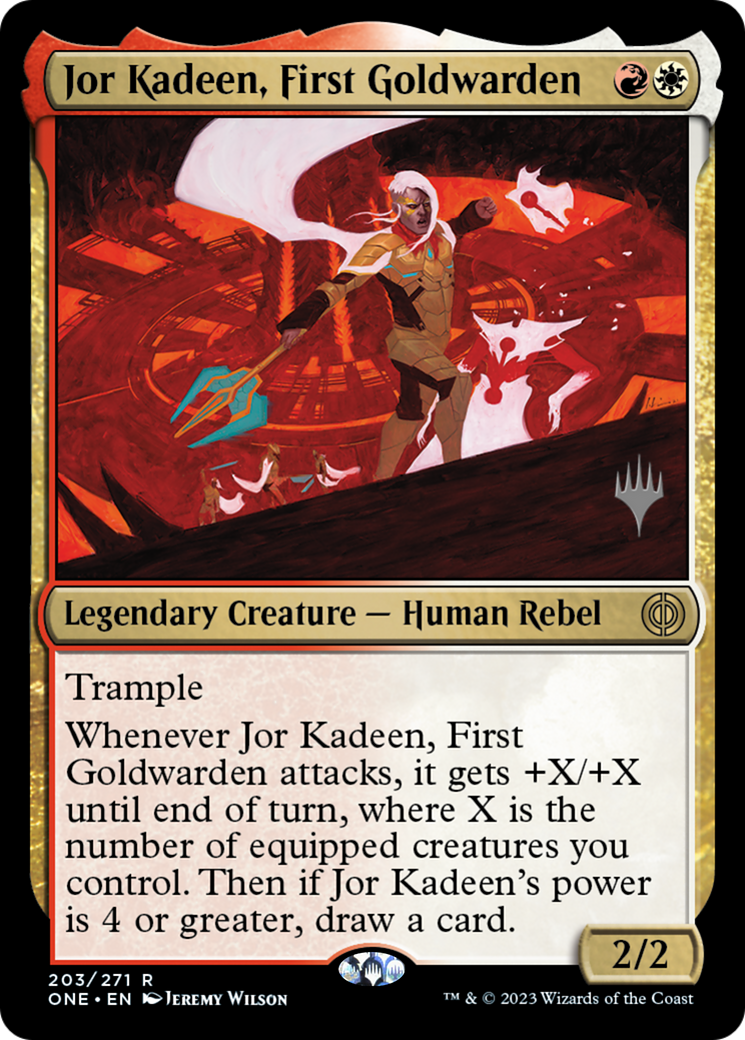 Jor Kadeen, First Goldwarden (Promo Pack) [Phyrexia: All Will Be One Promos] | Red Riot Games CA
