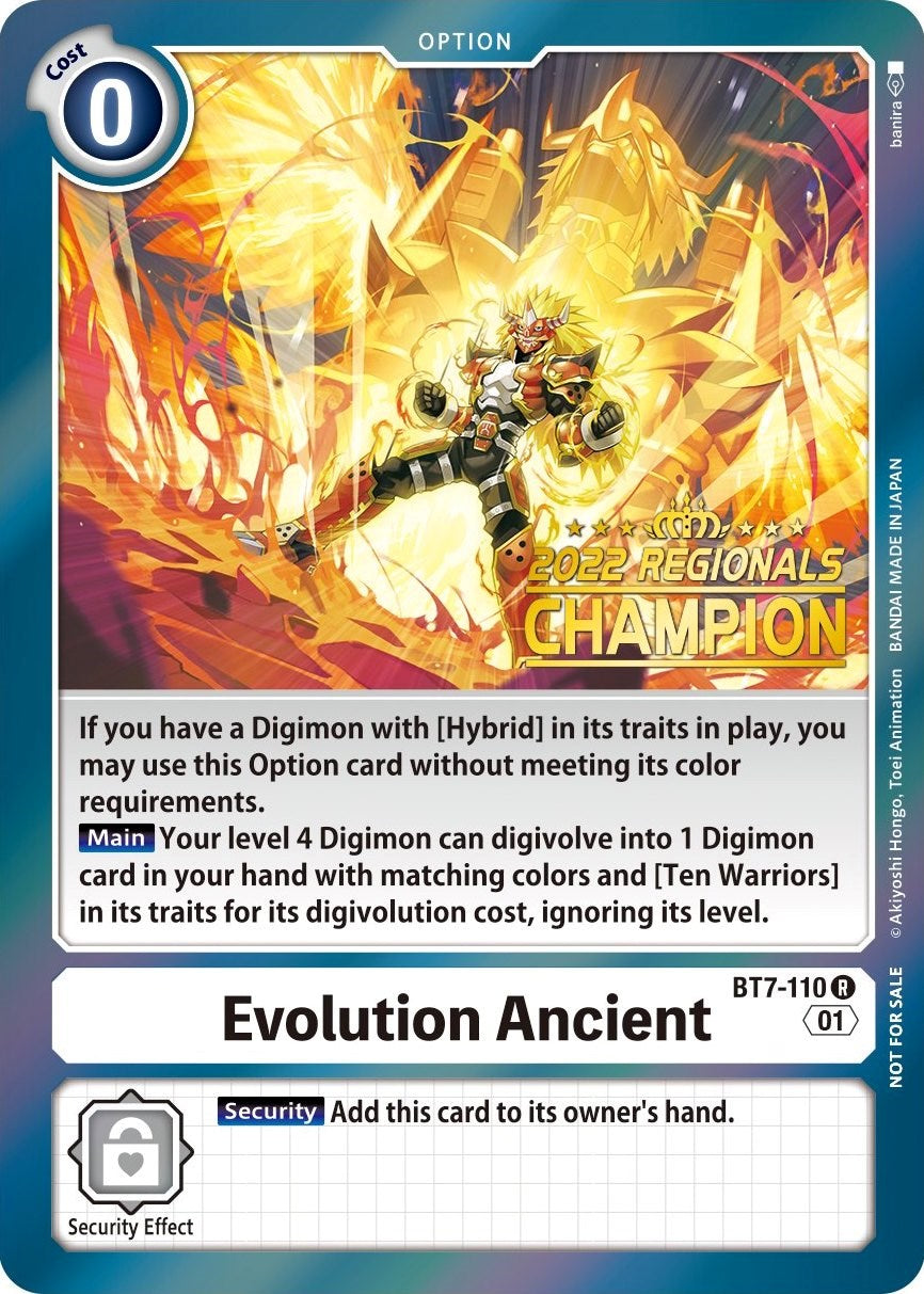 Evolution Ancient [BT7-110] (2022 Championship Offline Regional) (Online Champion) [Next Adventure Promos] | Red Riot Games CA