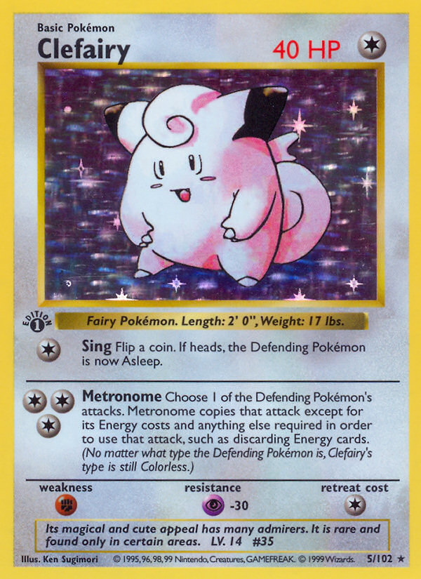 Clefairy (5/102) (Shadowless) [Base Set 1st Edition] | Red Riot Games CA