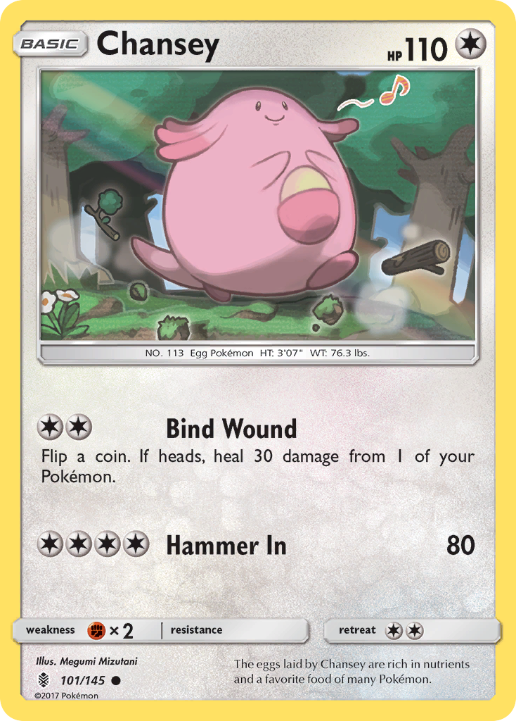 Chansey (101/145) [Sun & Moon: Guardians Rising] | Red Riot Games CA