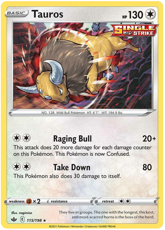 Tauros (115/198) [Sword & Shield: Chilling Reign] | Red Riot Games CA