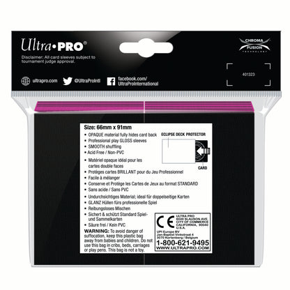 Ultra PRO: Standard 100ct Sleeves - Eclipse Gloss (Hot Pink)