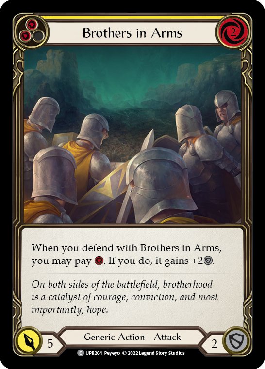 Brothers in Arms (Yellow) [UPR204] (Uprising)  Rainbow Foil | Red Riot Games CA