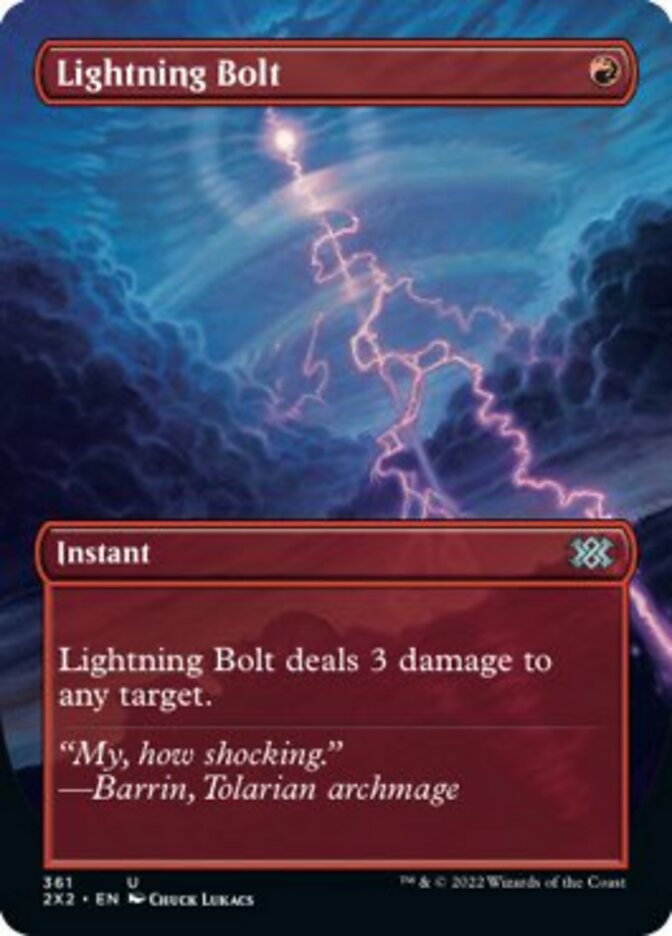 Lightning Bolt (Borderless Alternate Art) [Double Masters 2022] | Red Riot Games CA