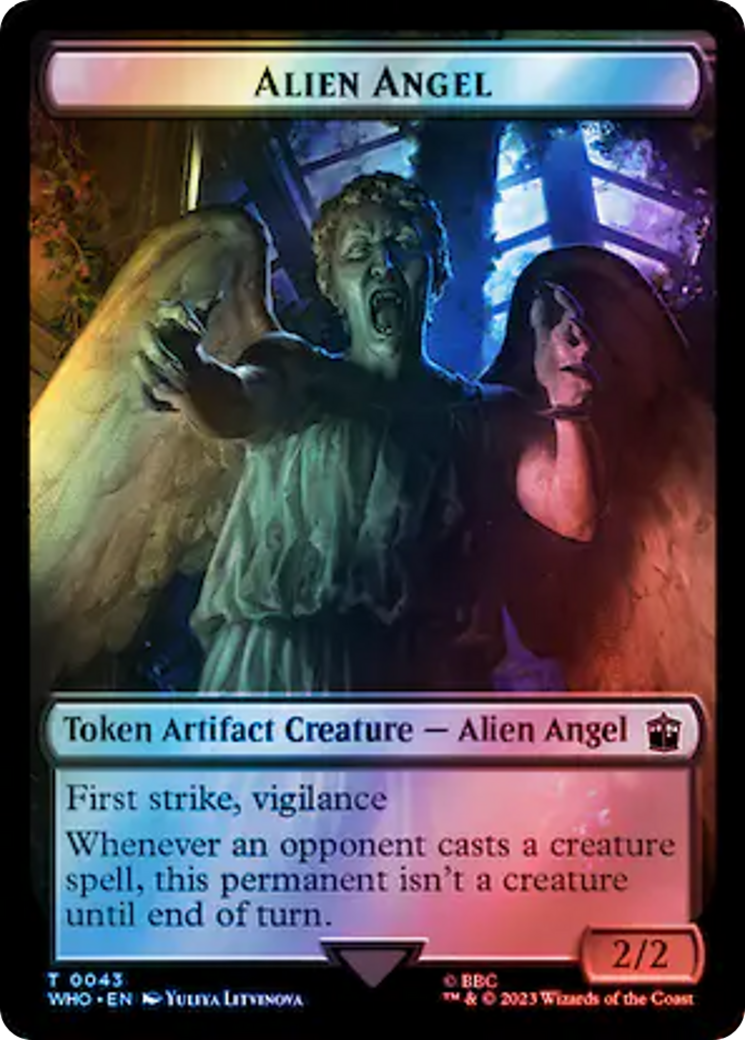 Alien Angel // Treasure (0063) Double-Sided Token (Surge Foil) [Doctor Who Tokens] | Red Riot Games CA