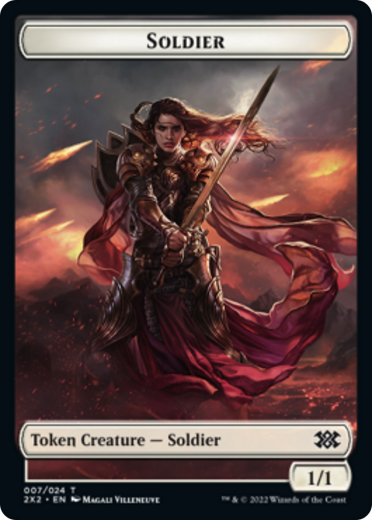 Worm // Soldier Double-Sided Token [Double Masters 2022 Tokens] | Red Riot Games CA