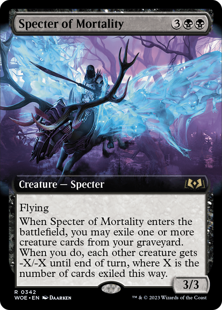 Specter of Mortality (Extended Art) [Wilds of Eldraine] | Red Riot Games CA
