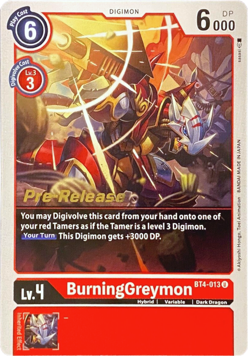 BurningGreymon [BT4-013] [Great Legend Pre-Release Promos] | Red Riot Games CA