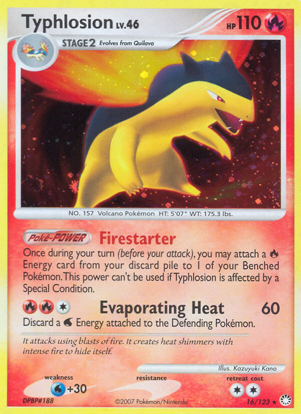 Typhlosion (16/123) [Diamond & Pearl: Mysterious Treasures] | Red Riot Games CA