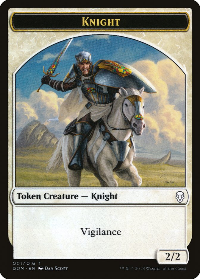 Knight Token (001/016) [Dominaria Tokens] | Red Riot Games CA