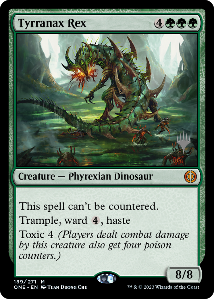 Tyrranax Rex (Promo Pack) [Phyrexia: All Will Be One Promos] | Red Riot Games CA