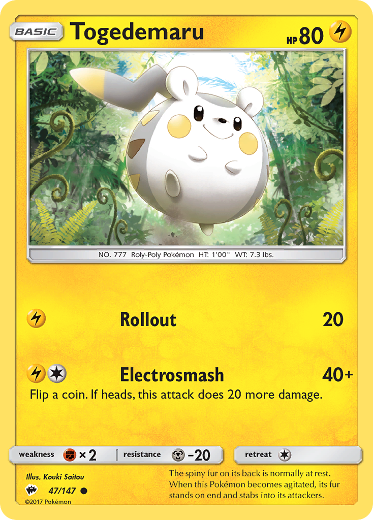 Togedemaru (47/147) [Sun & Moon: Burning Shadows] | Red Riot Games CA