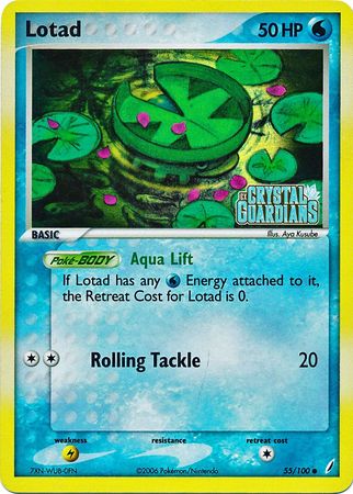 Lotad (55/100) (Stamped) [EX: Crystal Guardians] | Red Riot Games CA