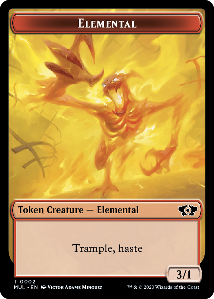 Elemental (2) // Teferi Akosa of Zhalfir Emblem Double-Sided Token [March of the Machine Tokens] | Red Riot Games CA