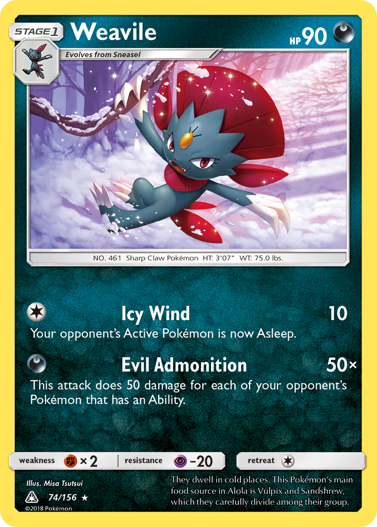 Weavile (74/156) [Sun & Moon: Ultra Prism] | Red Riot Games CA