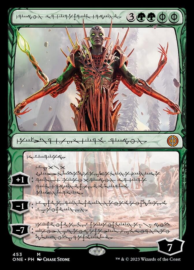 Nissa, Ascended Animist (Phyrexian Step-and-Compleat Foil) [Phyrexia: All Will Be One] | Red Riot Games CA