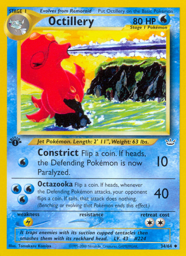 Octillery (34/64) [Neo Revelation 1st Edition] | Red Riot Games CA