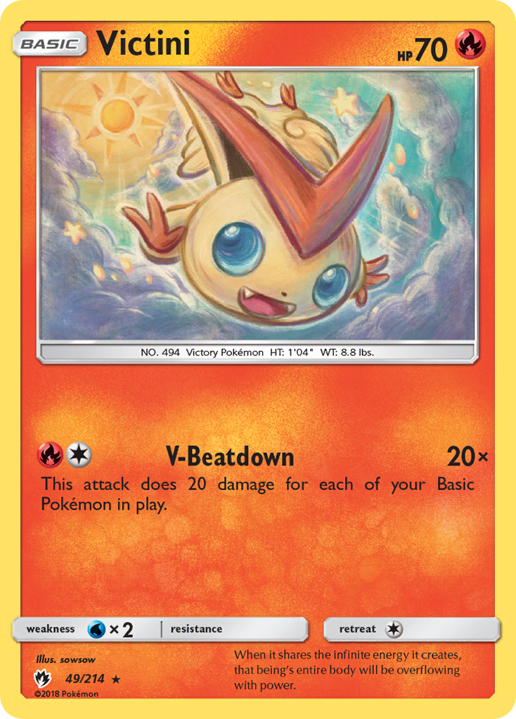 Victini (49/214) [Sun & Moon: Lost Thunder] | Red Riot Games CA