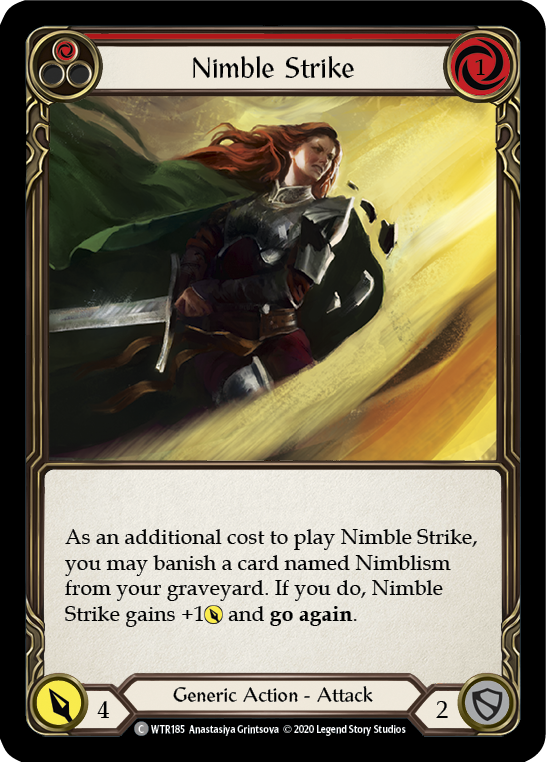 Nimble Strike (Red) [U-WTR185] (Welcome to Rathe Unlimited)  Unlimited Rainbow Foil | Red Riot Games CA