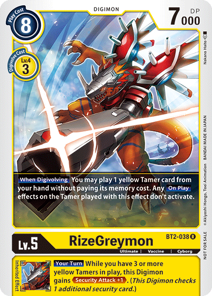 RizeGreymon [BT2-038] (Tournament Pack) [Release Special Booster Ver.1.5 Promos] | Red Riot Games CA