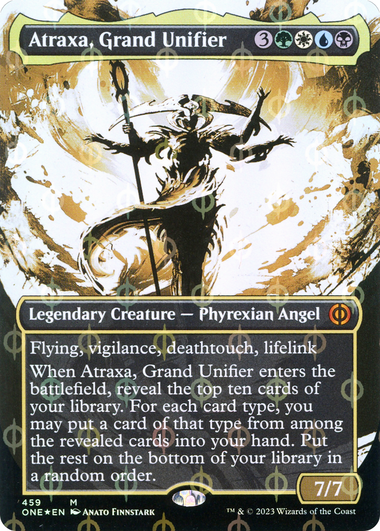 Atraxa, Grand Unifier (Borderless Ichor Step-and-Compleat Foil) [Phyrexia: All Will Be One] | Red Riot Games CA