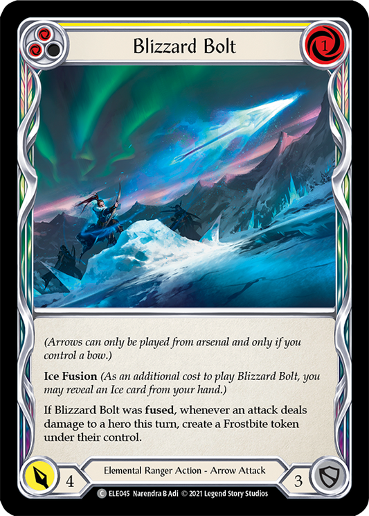 Blizzard Bolt (Yellow) [ELE045] (Tales of Aria)  1st Edition Rainbow Foil