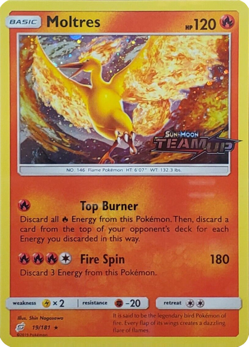 Moltres (19/181) (Stamped) [Sun & Moon: Team Up] | Red Riot Games CA