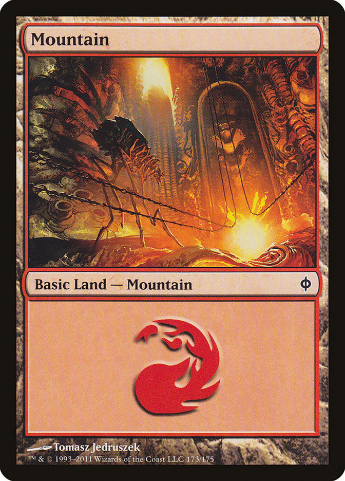 Mountain (173) [New Phyrexia] | Red Riot Games CA