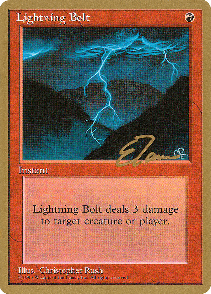 Lightning Bolt (Eric Tam) [Pro Tour Collector Set] | Red Riot Games CA