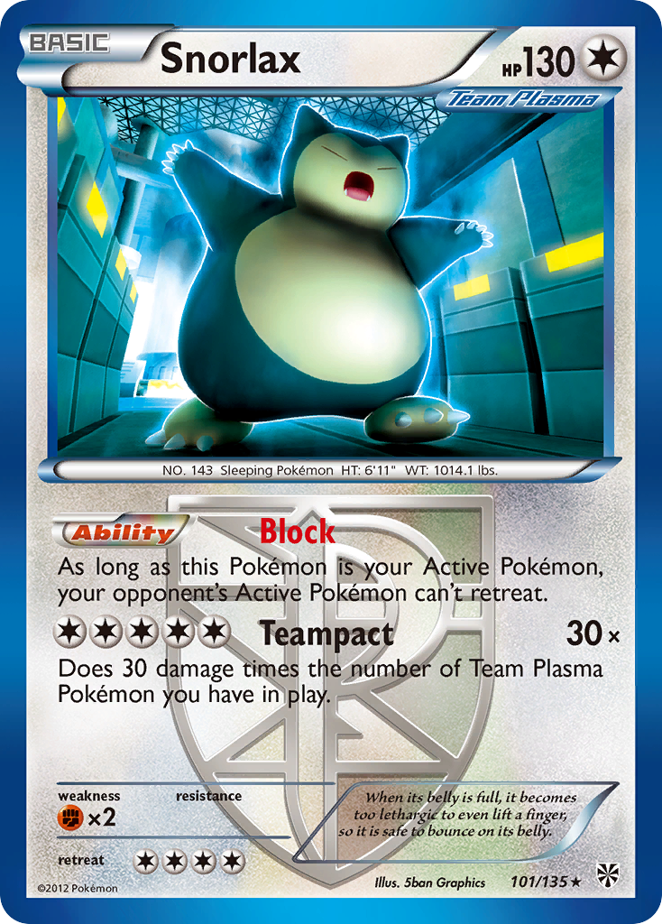 Snorlax (101/135) [Black & White: Plasma Storm] | Red Riot Games CA