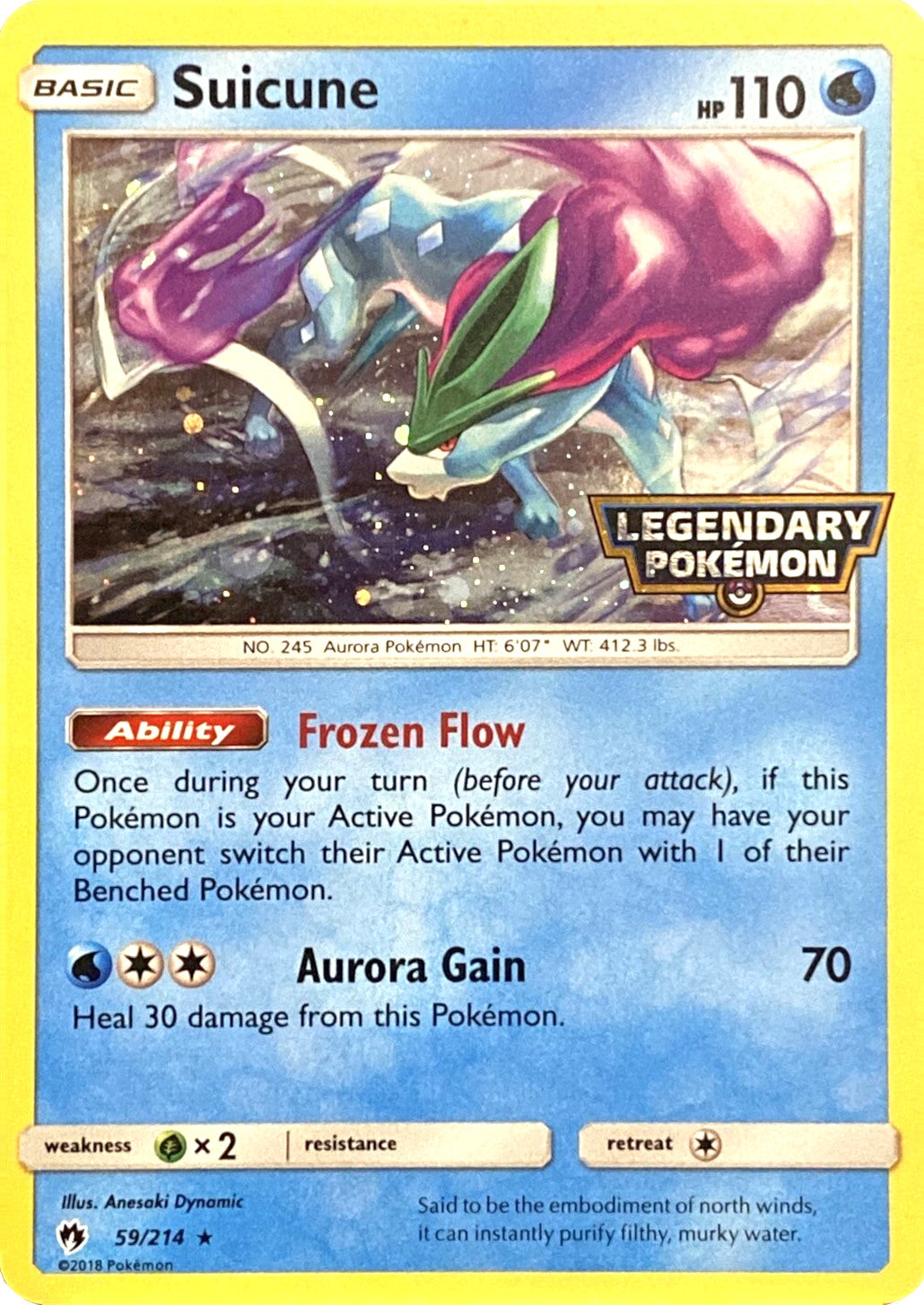 Suicune (59/214) (Legendary Pokemon Stamped) [Sun & Moon: Lost Thunder] | Red Riot Games CA