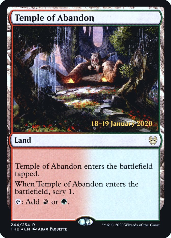 Temple of Abandon [Theros Beyond Death Prerelease Promos] | Red Riot Games CA