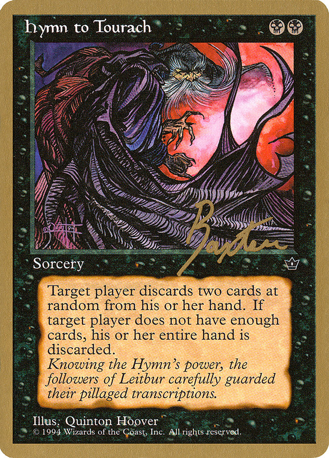 Hymn to Tourach (Cloak) (George Baxter) [Pro Tour Collector Set] | Red Riot Games CA