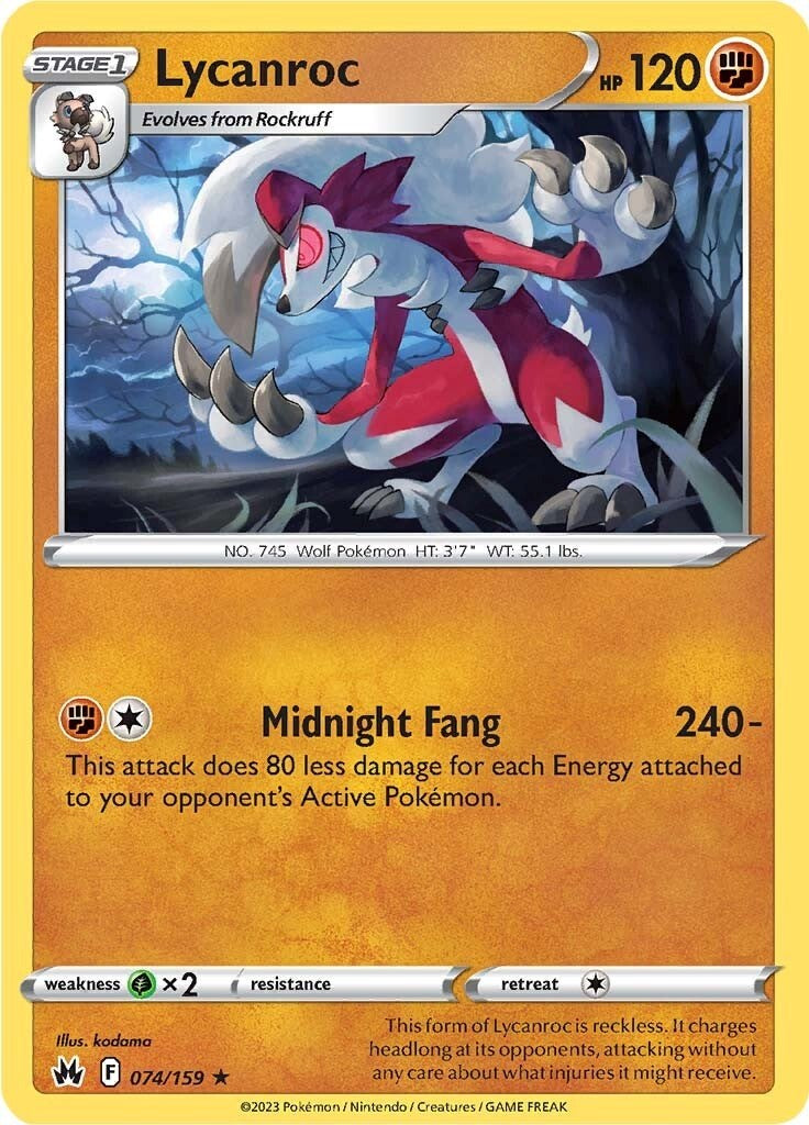 Lycanroc (074/159) [Sword & Shield: Crown Zenith] | Red Riot Games CA