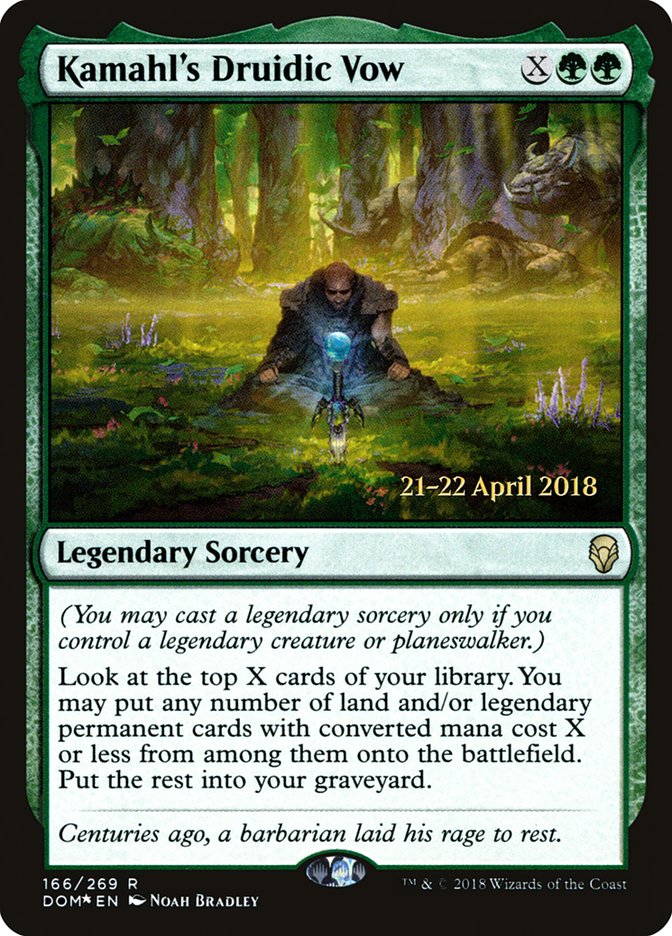 Kamahl's Druidic Vow [Dominaria Prerelease Promos] | Red Riot Games CA
