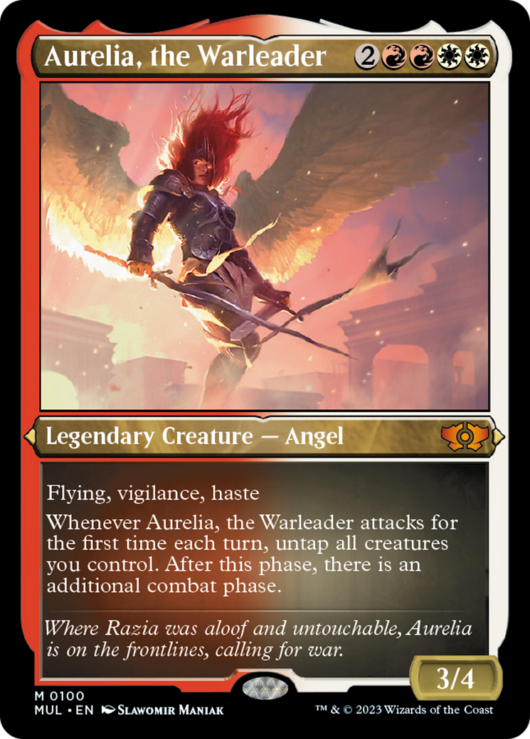 Aurelia, the Warleader (Foil Etched) [Multiverse Legends] | Red Riot Games CA