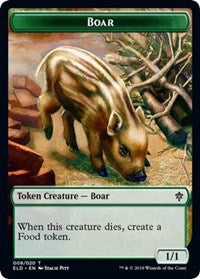 Boar // Food (15) Double-Sided Token [Throne of Eldraine Tokens] | Red Riot Games CA