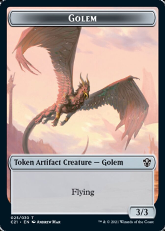 Golem (025) // Thopter Double-Sided Token [Commander 2021 Tokens] | Red Riot Games CA