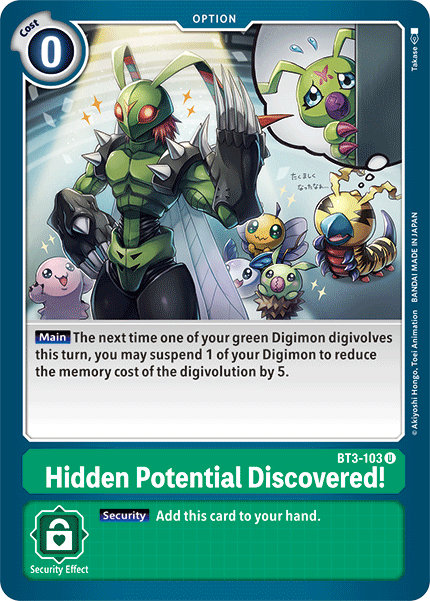 Hidden Potential Discovered! [BT3-103] [Release Special Booster Ver.1.5] | Red Riot Games CA
