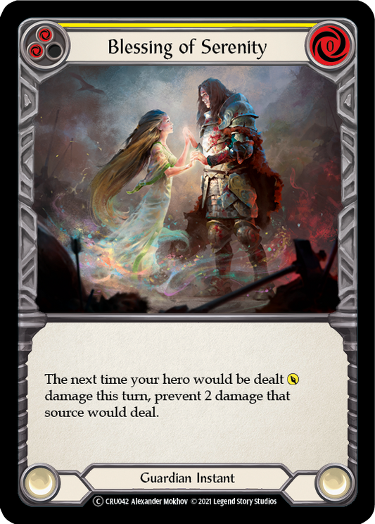 Blessing of Serenity (Yellow) [U-CRU042] (Crucible of War Unlimited)  Unlimited Rainbow Foil