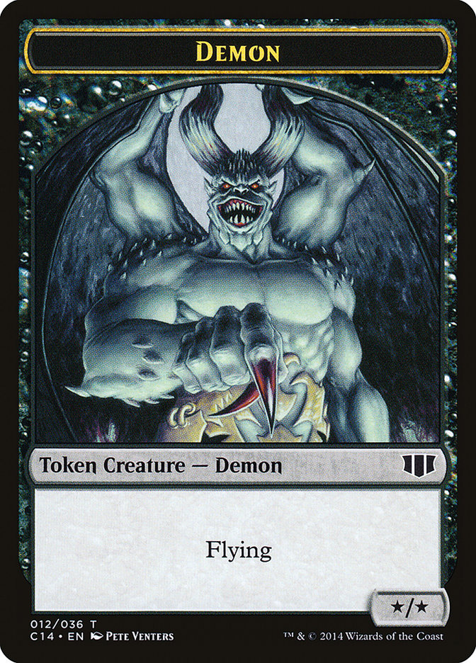 Demon (012/036) // Zombie (016/036) Double-Sided Token [Commander 2014 Tokens]