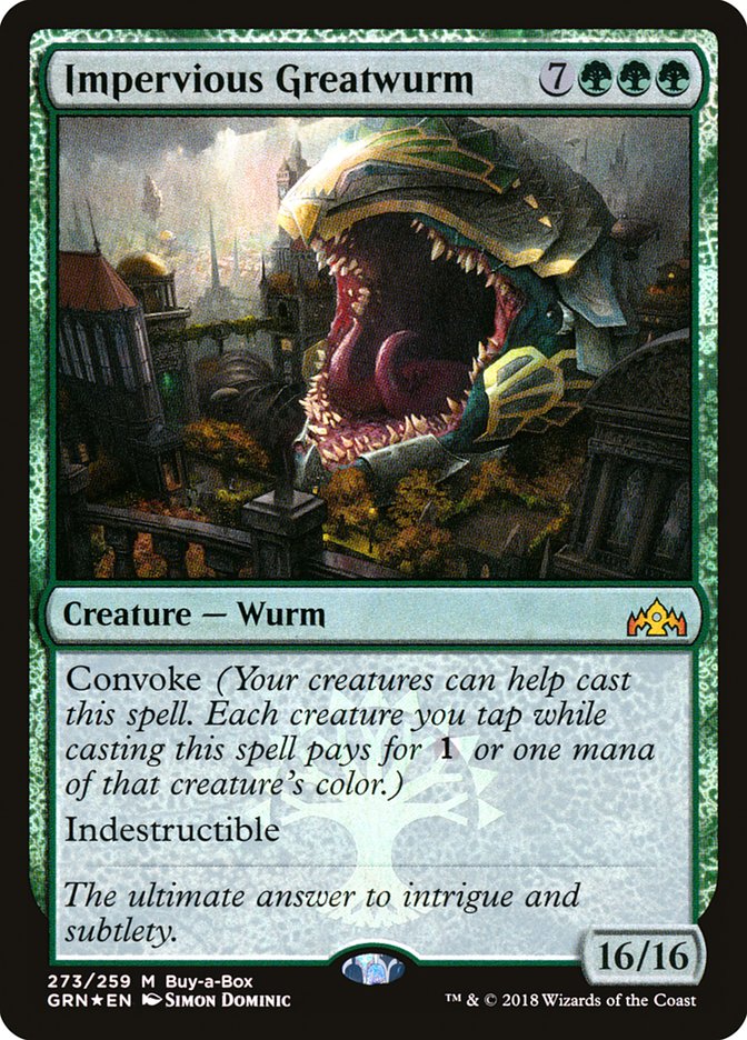 Impervious Greatwurm (Buy-A-Box) [Guilds of Ravnica] | Red Riot Games CA