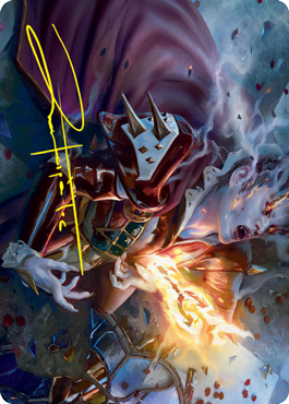 Flame-Blessed Bolt Art Card (Gold-Stamped Signature) [Innistrad: Crimson Vow Art Series] | Red Riot Games CA