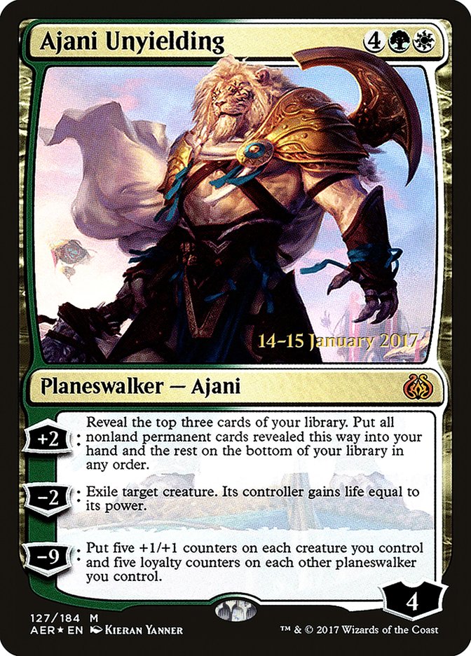 Ajani Unyielding [Aether Revolt Prerelease Promos] | Red Riot Games CA
