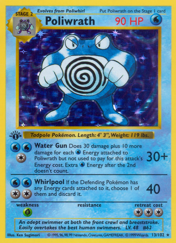 Poliwrath (13/102) (Shadowless) [Base Set 1st Edition] | Red Riot Games CA