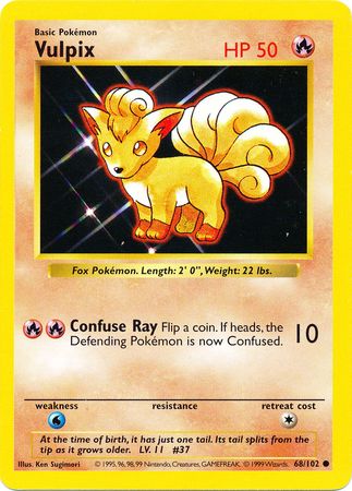 Vulpix (68/102) [Base Set Shadowless Unlimited] | Red Riot Games CA