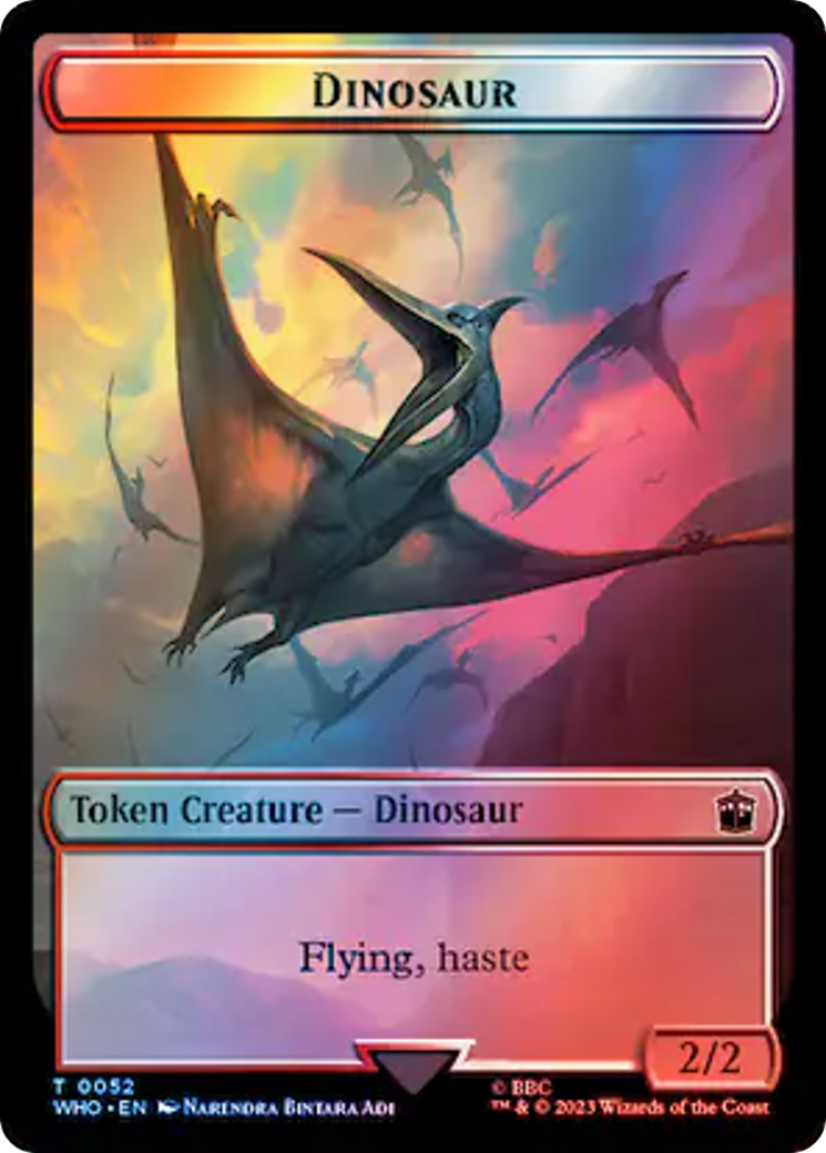 Human Rogue // Dinosaur Double-Sided Token (Surge Foil) [Doctor Who Tokens] | Red Riot Games CA